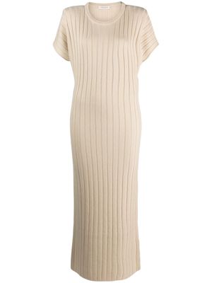 Giuliva Heritage round-neck ribbed-knit dress - Neutrals