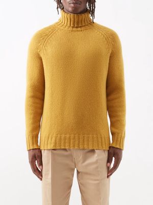 Giuliva Heritage - Ruggero Roll-neck Cashmere Sweater - Mens - Yellow