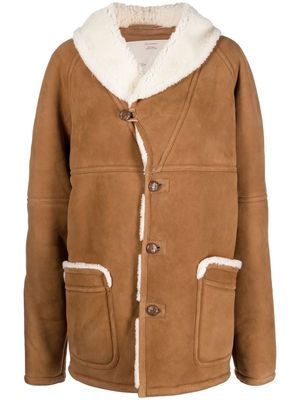 Giuliva Heritage shearling lined buttoned coat - Brown