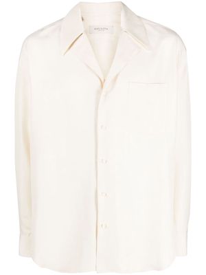 Giuliva Heritage silk spread-collar shirt - Neutrals