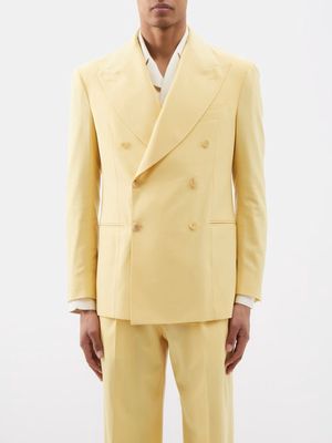 Giuliva Heritage - Stefano Double-breasted Wool Blazer - Mens - Yellow