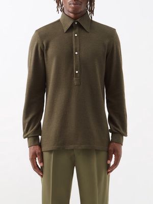 Giuliva Heritage - Taddeo Wool-blend Polo Shirt - Mens - Green