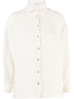 Giuliva Heritage textured-knit button-up shirt - White