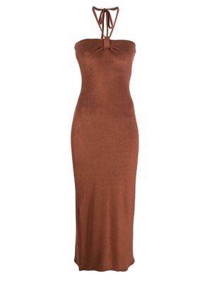 Giuliva Heritage Theleda halterneck maxi dress - Brown