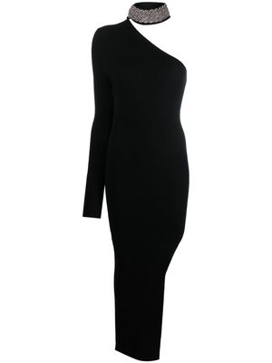 Giuseppe Di Morabito bead-embellished ribbed-knit asymmetric dress - Black