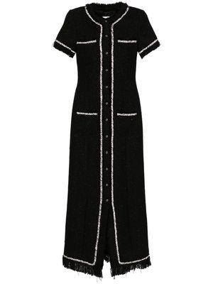 Giuseppe Di Morabito braid-trim tweed dress - Black