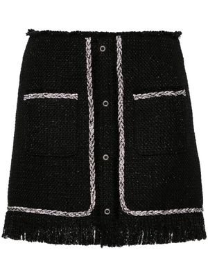 Giuseppe Di Morabito braided-trim tweed miniskirt - Black