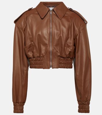 Giuseppe di Morabito Cropped leather bomber jacket