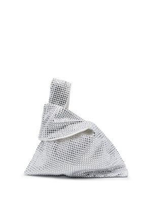 Giuseppe Di Morabito crystal-embellished asymmetric mini bag - White