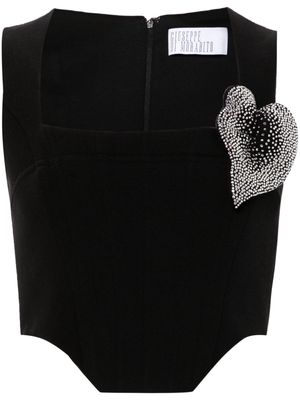 Giuseppe Di Morabito crystal-embellished corset top - Black