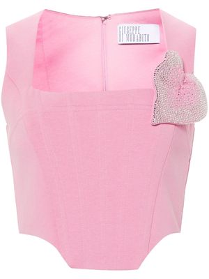 Giuseppe Di Morabito crystal-embellished corset top - Pink