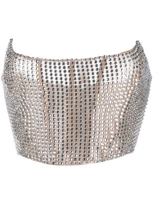 Giuseppe Di Morabito crystal-embellished corset top - Silver