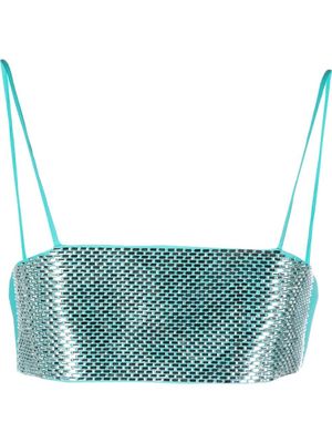 Giuseppe Di Morabito crystal-embellished cropped top - Blue