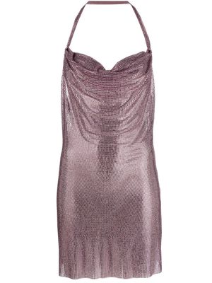 Giuseppe Di Morabito crystal-embellished halterneck mini dress - Purple