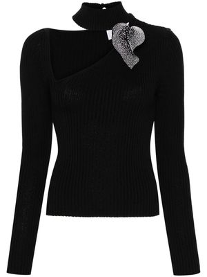 Giuseppe Di Morabito crystal-embellished knitted T-shirt - Black