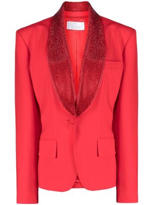 Giuseppe Di Morabito crystal-embellished lapel blazer - Red