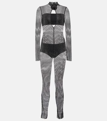 Giuseppe di Morabito Crystal-embellished mesh jumpsuit