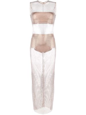 Giuseppe Di Morabito crystal-embellished sleeveless maxi dress - Brown