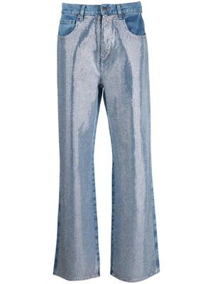 Giuseppe Di Morabito crystal-embellished straight-leg jeans - Blue