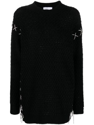 Giuseppe Di Morabito embellished wool-cashmere blend minidress - Black