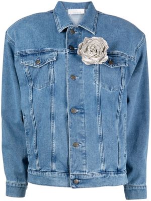 Giuseppe Di Morabito faux-flower denim jacket - Blue