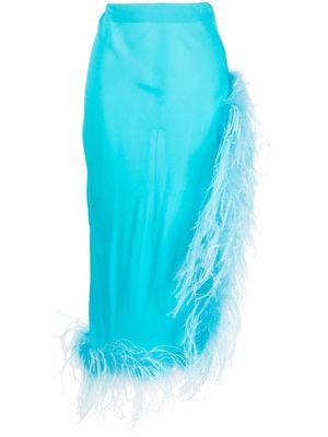 Giuseppe Di Morabito feather-detail midi skirt - Blue