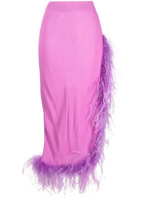 Giuseppe Di Morabito feather-detail midi skirt - Purple