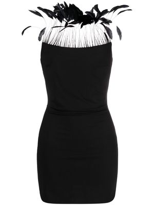 Giuseppe Di Morabito feather-detailing wool-blend dress - Black
