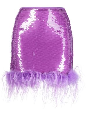 Giuseppe Di Morabito feather-embellished sequin skirt - Purple