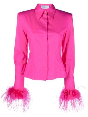 Giuseppe Di Morabito feather-trim detail shirt - Pink