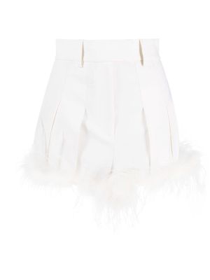 Giuseppe Di Morabito feather-trim shorts - White
