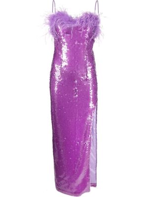 Giuseppe Di Morabito feather-trimmed sequin dress - Purple