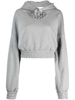 Giuseppe Di Morabito floral-appliqué cotton hoodie - Grey