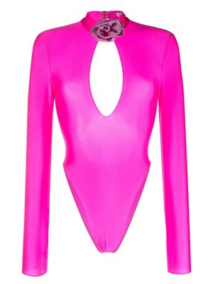 Giuseppe Di Morabito floral-detail open-back bodysuit - Pink