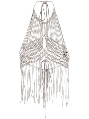 Giuseppe Di Morabito fringed knitted top - Silver
