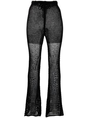 Giuseppe Di Morabito high-waisted bootcut knit trousers - Black
