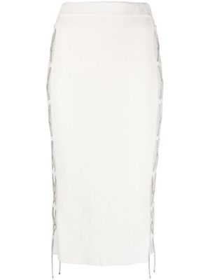 Giuseppe Di Morabito lace-up detailing knitted skirt - White