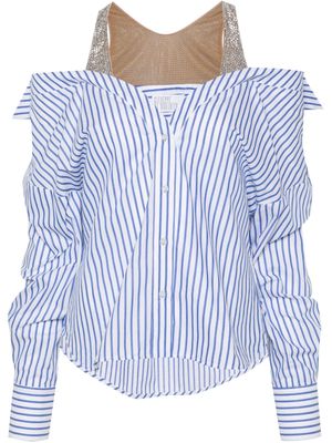 Giuseppe Di Morabito layered striped shirt - Blue