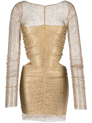 Giuseppe Di Morabito rhinestone-embellished cut-out minidress - Gold