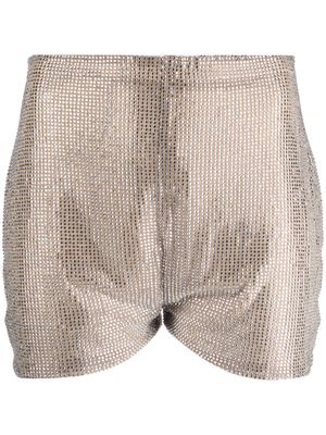 Giuseppe Di Morabito rhinestone-embellished high-waist shorts - Silver