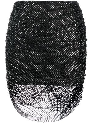 Giuseppe Di Morabito rhinestone-embellished mesh miniskirt - Black