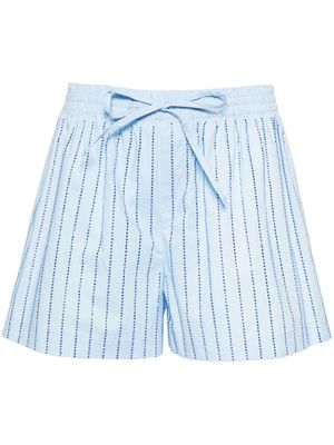 Giuseppe Di Morabito rhinestone-embellished striped mini shorts - Blue