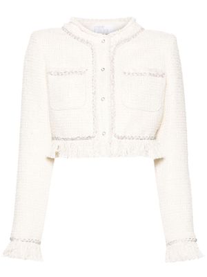 Giuseppe Di Morabito rhinestone-trim tweed jacket - White