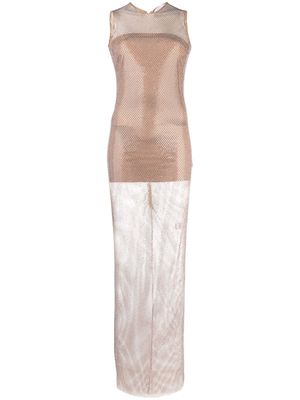 Giuseppe Di Morabito sleeveless mesh maxi dress - Neutrals
