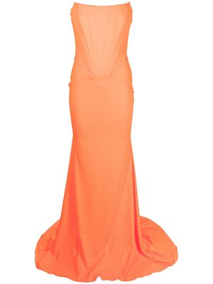 Giuseppe Di Morabito strapless corset gown - Orange