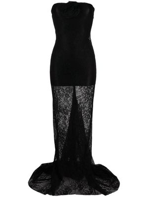 Giuseppe Di Morabito strapless floral-lace gown - Black