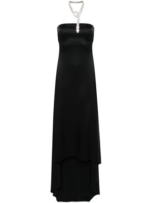 Giuseppe Di Morabito strapless satin maxi dress - Black