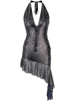 Giuseppe Di Morabito V-neck crystal-embellished dress - Black