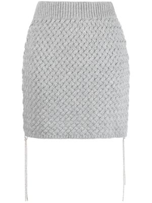 Giuseppe Di Morabito woven-knit lace-up miniskirt - Grey
