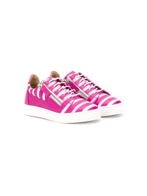 Giuseppe Junior striped sneakers - Pink